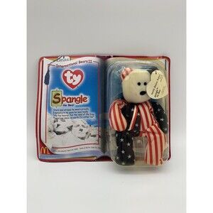 McDonalds Ty Teenie Beanie Babies 2000 Spangle the Bear International Bears II